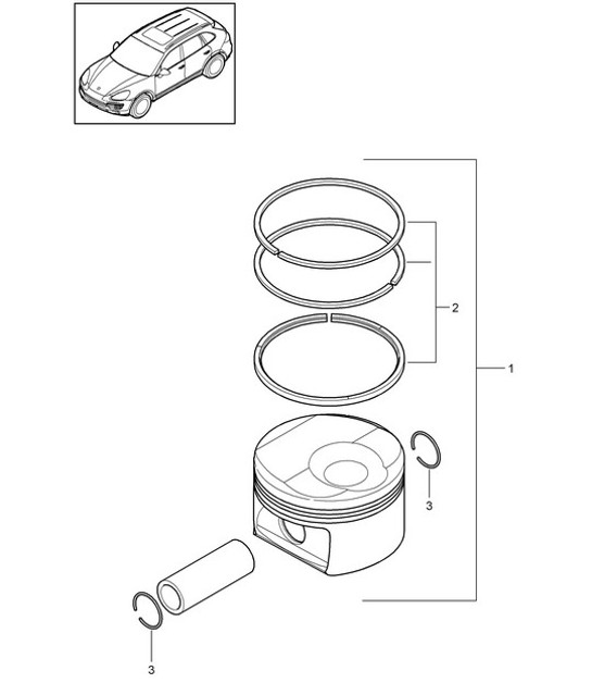 Diagram 102-040 Porsche Macan (95B) MK1 (2014-2018) Engine