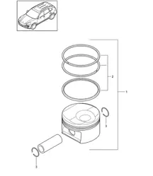 Piston / Piston rings (Model: CURA,CUR, CXZA,CXZ) Cayenne 92A (958) 3.6L 2011-18