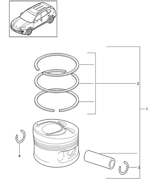 Piston / Piston rings (Model: 5502,CEYA) Cayenne 92A (958) 3.6L 2011-18