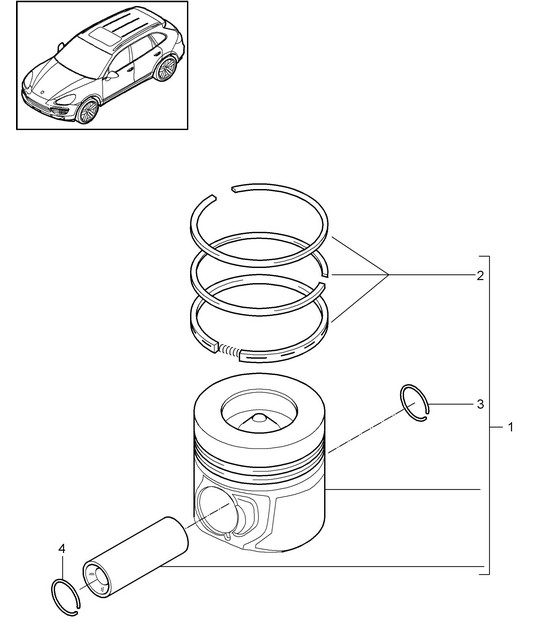 Piston / Piston rings (Model: CUDB,CUDC) Cayenne 92A (958) 4.2L DIESEL 2011-18