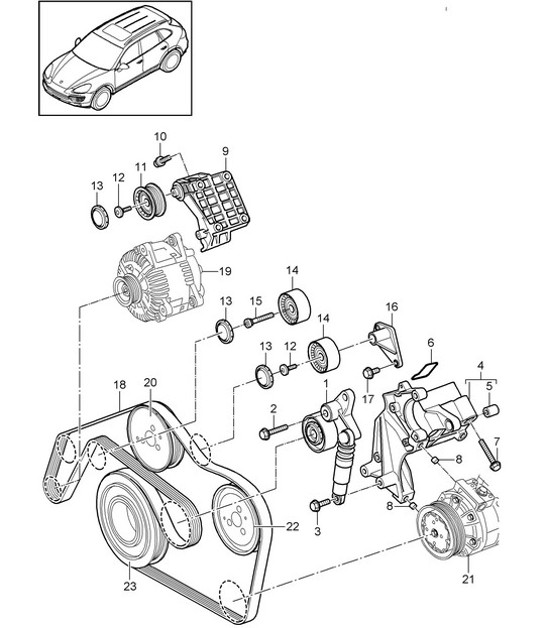 Diagram 102-090 Porsche Macan (95B) MK1 (2014-2018) Engine