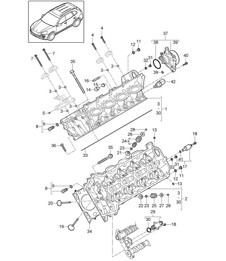Cylinder head / Vacuum pump (Model: 4802,4852, CFTB,CFT, CYXA,CYX) Cayenne 92A (958) 4.8L 2011-18
