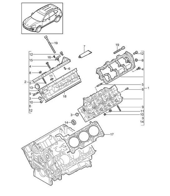 Diagram 103-010 Porsche 997 (911) MK1 2005-2008 Engine