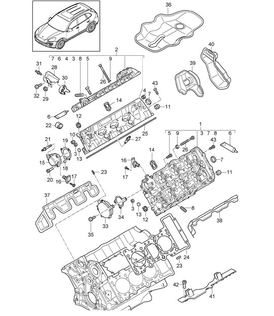 Cylinder head (Model: 06EC,CGEA, CGE,CGFA,CJT) Cayenne 92A (958) 3.0L HYBRID 2011-18