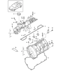 Valve cover (Model: CURA,CUR, CXZA,CXZ) Cayenne 92A (958) 3.6L 2011-18