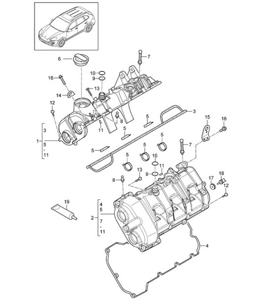 Diagram 103-022 Porsche Macan (95B) MK1 (2014-2018) Engine