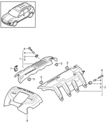 Engine cover (Model: 4802,4852, CFTB,CFT, CYXA,CYX) Cayenne 92A (958) 4.8L  2011-18