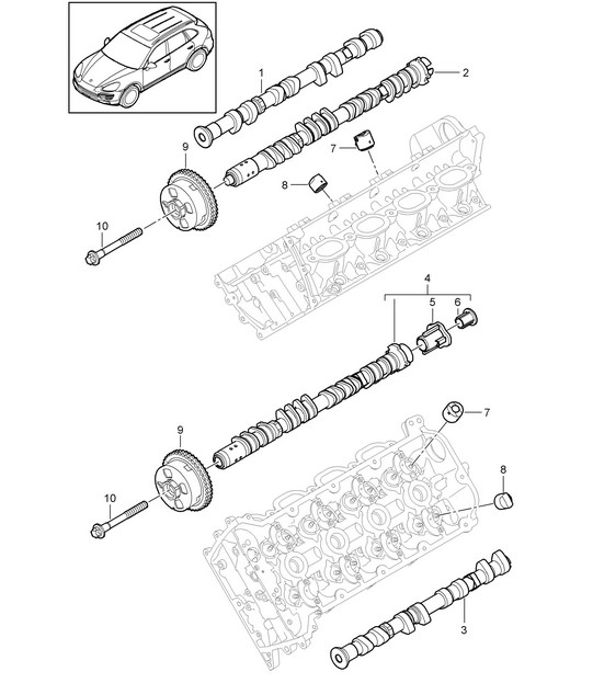 Camshaft (Model: 4802,4852, CFTB,CFT, CYXA,CYX) Cayenne 92A (958) 4.8L 2011-18
