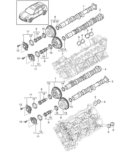 Camshaft (Model: CURA,CUR, CXZA,CXZ) Cayenne 92A (958) 3.6L 2011-18