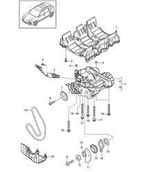 Oil return circuit / Oil pump (Model: CURA,CUR, CXZA,CXZ) Cayenne 92A (958) 3.6L 2011-18