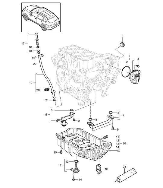 Oil pump / Intake manifold / Oil sump (Model: 5502,CEYA) Cayenne 92A (958) 3.6L 2011-18