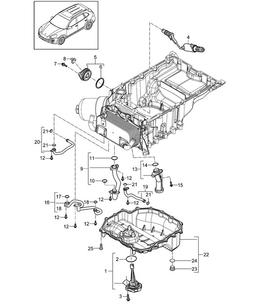 Suction tube / Oil sump (Model: CURA,CUR, CXZA,CXZ) Cayenne 92A (958) 3.6L 2011-18