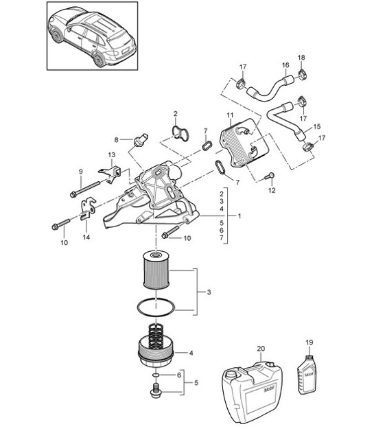 Diagram 104-065 Porsche 356 (1950-1965) Engine