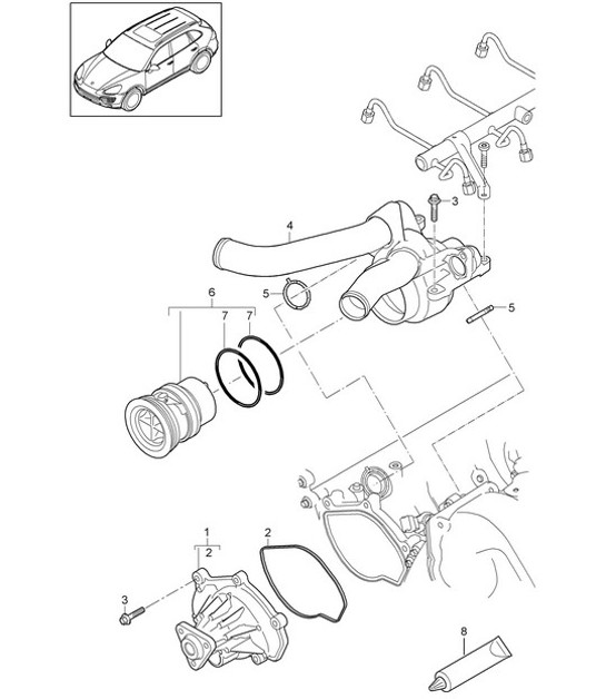 Diagram 105-000 Porsche Boxster 718 (982) 2017>> Engine