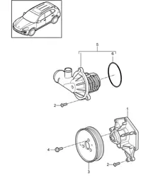 Coolant pump / Thermostat housing (Model: 059E,CRCA, CRCB,CNRB, CVVA,CVVB, CVVC) Cayenne 92A (958) 3.0L DIESEL 2011-18