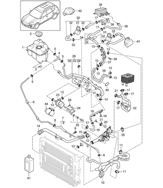 Diagram 105-040 Porsche Macan (95B) MK1 (2014-2018) Engine