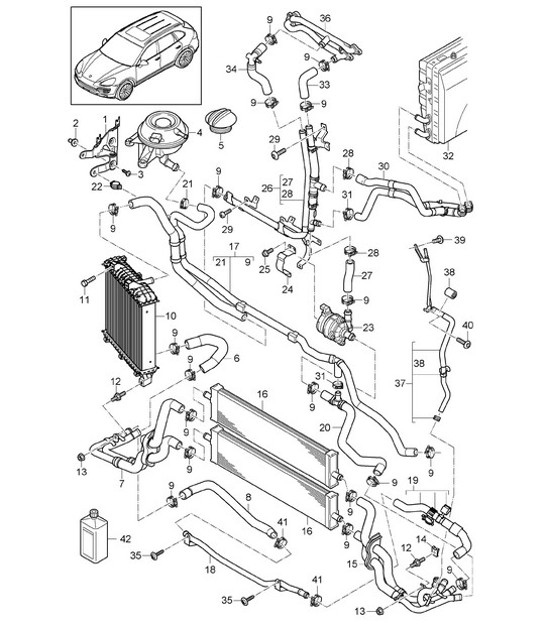 Diagram 105-056 Porsche Macan (95B) MK1 (2014-2018) Engine