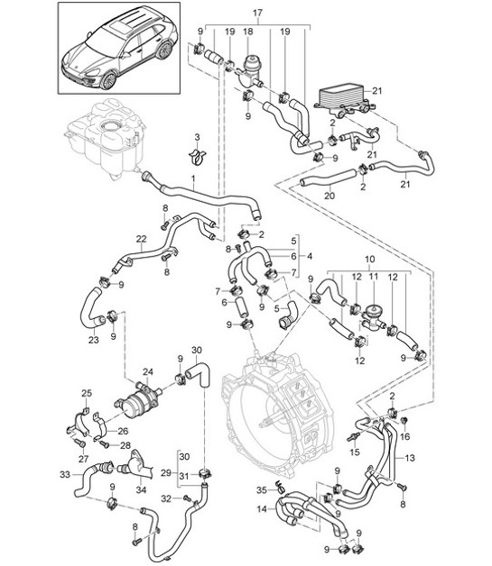 Diagram 105-065 Porsche Panamera 970 MK1 (2009-2013) Engine
