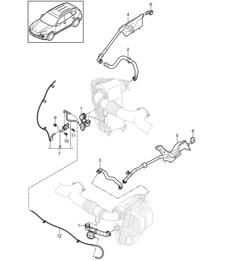 Luftfilter mit Anschlussteilen / Unterdruckleitung (PR:D6V,E0W) Cayenne 92A (958) 4.8L GTS 2011-18
