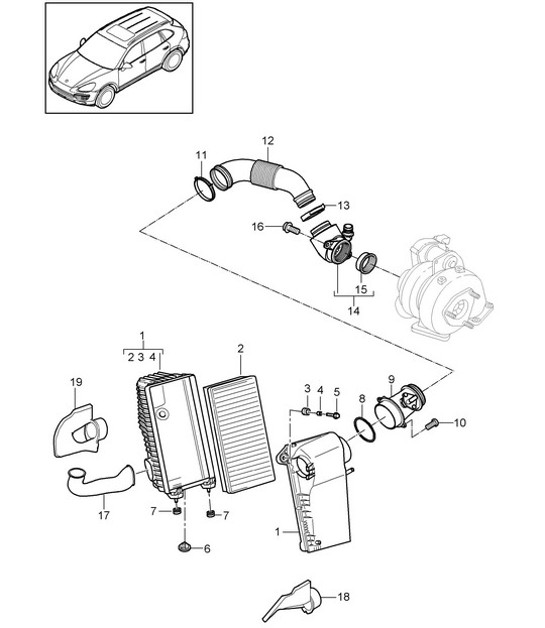 Diagram 106-030 Porsche Macan (95B) MK1 (2014-2018) Engine