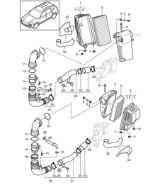 Air filter with connecting parts (PR:DD8) Cayenne 92A (958) 4.2L DIESEL 2011-18