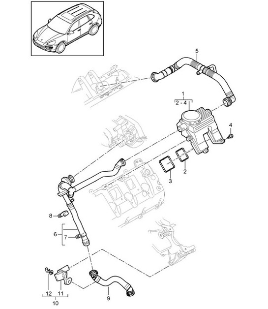 Diagram 107-005 Porsche Macan (95B) MK1 (2014-2018) Engine