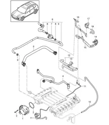 Throttle valve adapter / Ventilation for fuel tank / Crankcase housing ventilation (Model: 5502,CEYA) Cayenne 92A (958) 2011-18