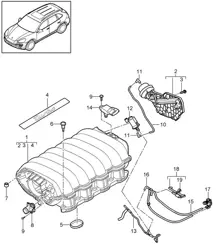 Intake air distributor (Model: 4802,4852, CFTB,CFT, CYXA,CYX) Cayenne 92A (958)  4.8L 2011-18