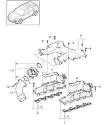 Intake manifold / Pressure pipe / Throttle valve adapter (Model: CUDB,CUDC) Cayenne 92A (958) 4.2L DIESEL 2011-18