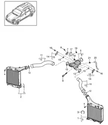 Charge air cooler / Pressure pipe (Model: CURA,CUR, CXZA,CXZ) Cayenne 92A (958) 3.6L 2011-18