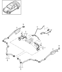 Charge air cooler / Pressure pipe  / Suction line (Model: CURA,CUR, CXZA,CXZ) Cayenne 92A (958) 3.6L >>2016