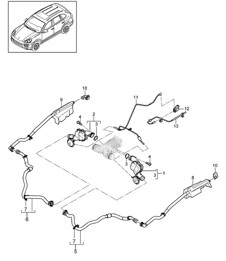 Charge air cooler / Pressure pipe  / Suction line (Model: CURA,CUR, CXZA,CXZ) Cayenne 92A (958) 3.6L >>2016