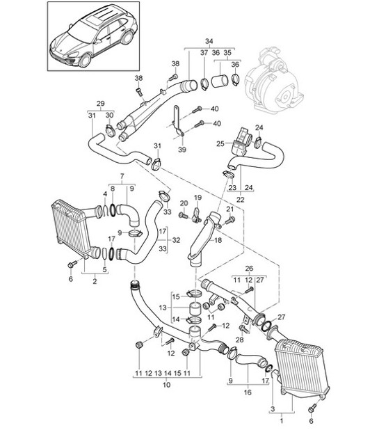 Diagram 107-075 Porsche Macan (95B) MK1 (2014-2018) Engine