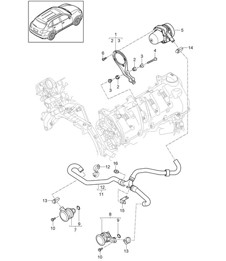 Secondary air pump (Model: 4802,4852, CFTB,CFT, CYXA,CYX+ PR:7MG,7MJ, 7MM) Cayenne 92A (958) 4.8L 2011-18