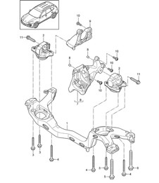 Attrezzatura di sollevamento motore - INFERIORE - (Modello: CURA,CUR, CXZA,CXZ) Cayenne 92A (958) 3.6L 2011-18