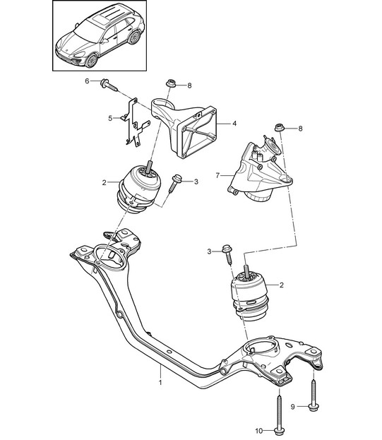 Engine lifting tackle - LOWER - (Model: 5502,CEYA) Cayenne  92A (958) 3.6L 2011-18