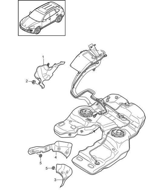 Diagram 201-020 Porsche Cayman 718C (982C) 2017>> Fuel System, Exhaust System