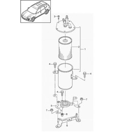 Sistema de combustible / Línea de combustible / Filtro de combustible (PR:2G0) Cayenne 92A (958) DIESEL 2011-18