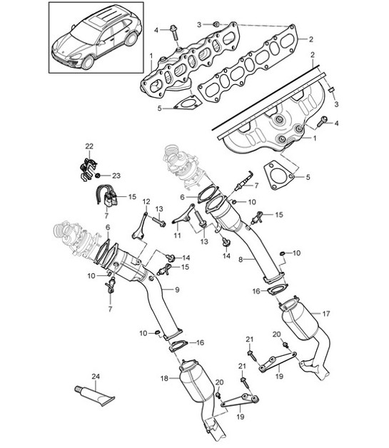 Diagram 202-005 Porsche Macan (95B) MK1 (2014-2018) Fuel System, Exhaust System