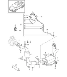 Exhaust system / Catalytic converter / Diesel particulate filter / Control line (PR:D43) Cayenne 92A (958) 3.0L DIESEL 2015>>