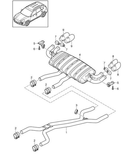 Diagram 202-040 Porsche Cayman 987C / 981C (2005-2016) Fuel System, Exhaust System