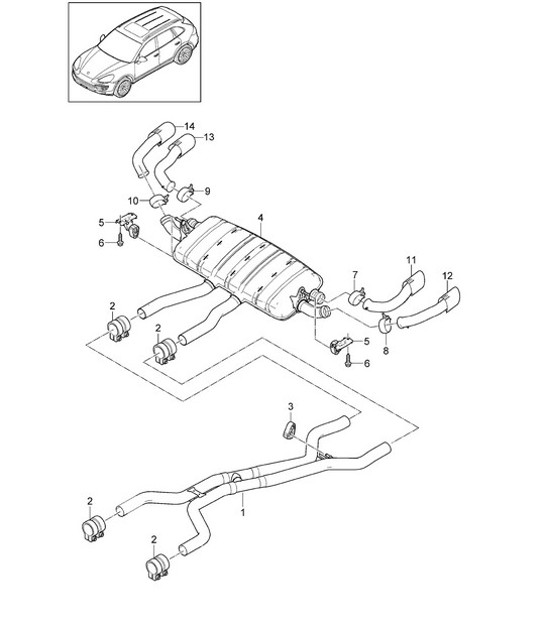 Diagram 202-041 Porsche Boxster 718 (982) 2017>> Fuel System, Exhaust System