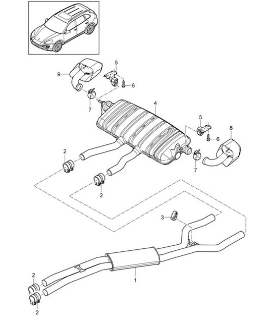 Diagram 202-045 Porsche 924 (1977-1988) Fuel System, Exhaust System