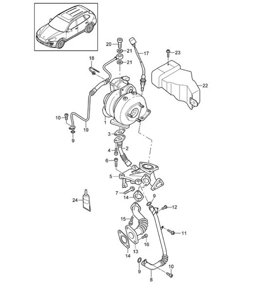 Diagram 202-070 Porsche Panamera 970 MK1 (2009-2013) Fuel System, Exhaust System