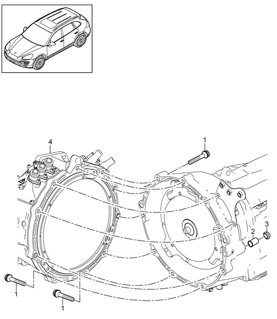 Threaded joint / Engine and transmission (PR:D19) Cayenne 92A (958) 3.0L HYBRID 2011-18