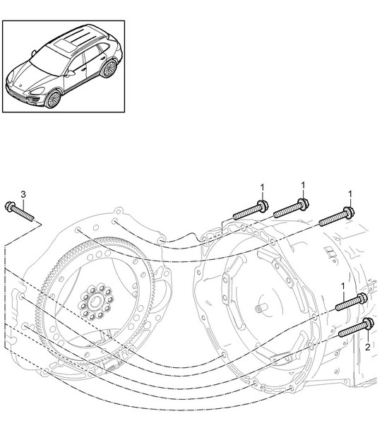 Threaded joint / Engine and transmission (PR:DD8) Cayenne 92A (958) 4.2L DIESEL 2011-18