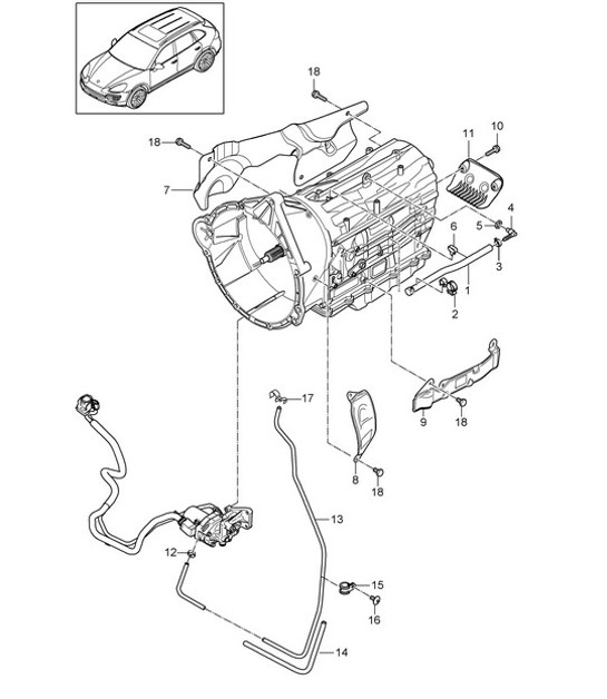 Diagram 320-010 Porsche 955  Cayenne Turbo S 4.5L 2006>> Transmission