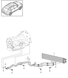 Tiptronic / Gear oil cooler / Oil pipe (PR:D11,G1G) Cayenne 92A (958) 3.0L petrol 2011-18