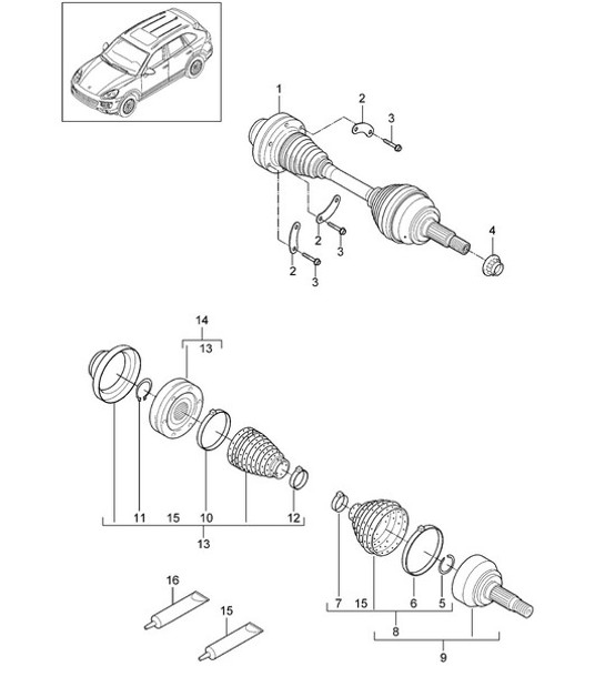 Diagram 401-012 Porsche Cayman 718C (982C) 2017>> Front Axle, Steering 