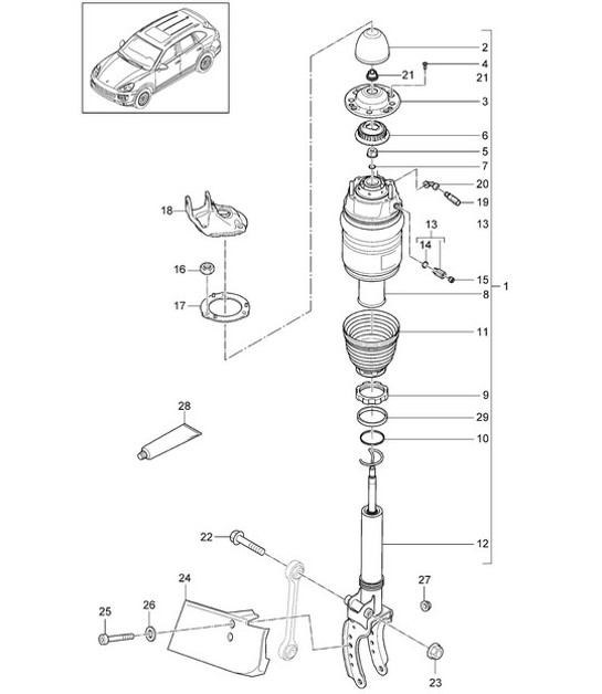 Diagram 402-007 Porsche Cayman 718C (982C) 2017>> Front Axle, Steering 